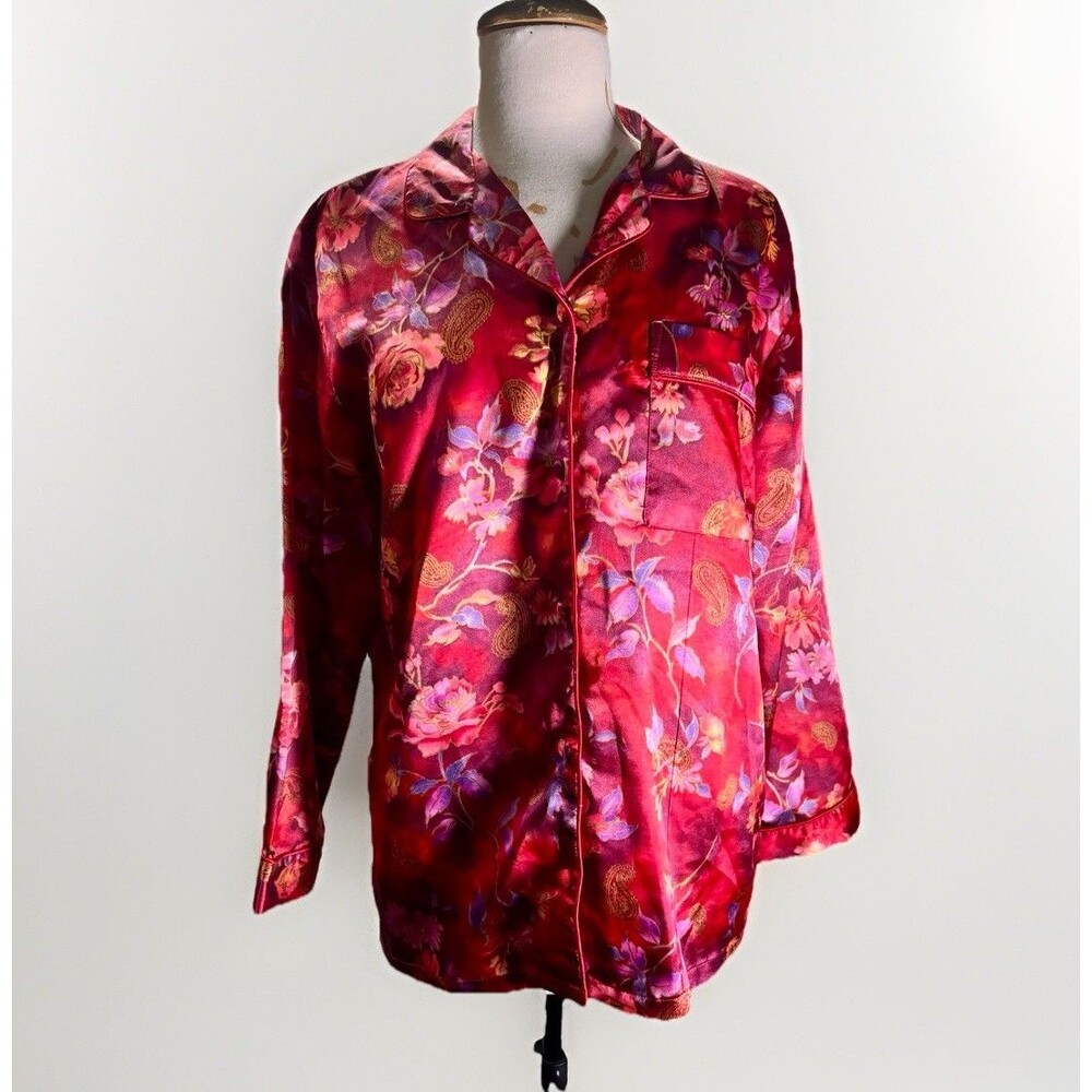 Gilligan & O'Malley Blouse Size S Vintage Women's Bold Floral Garden Party Top